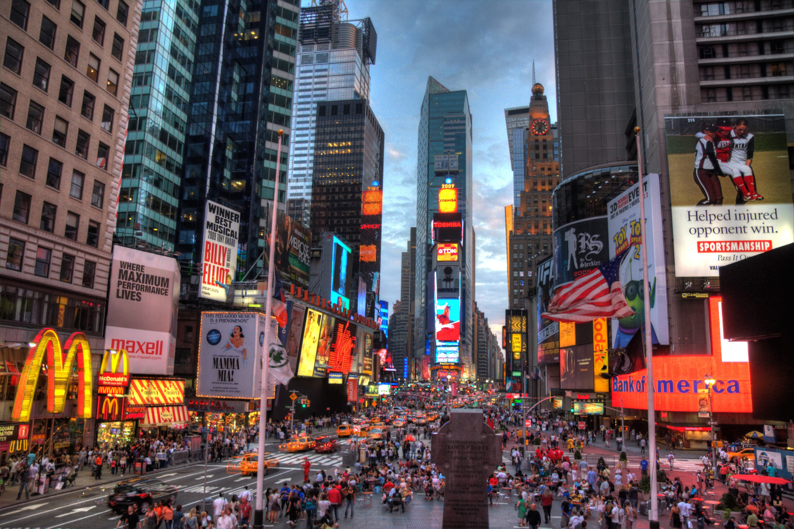 Times Square with its numerous theatres
