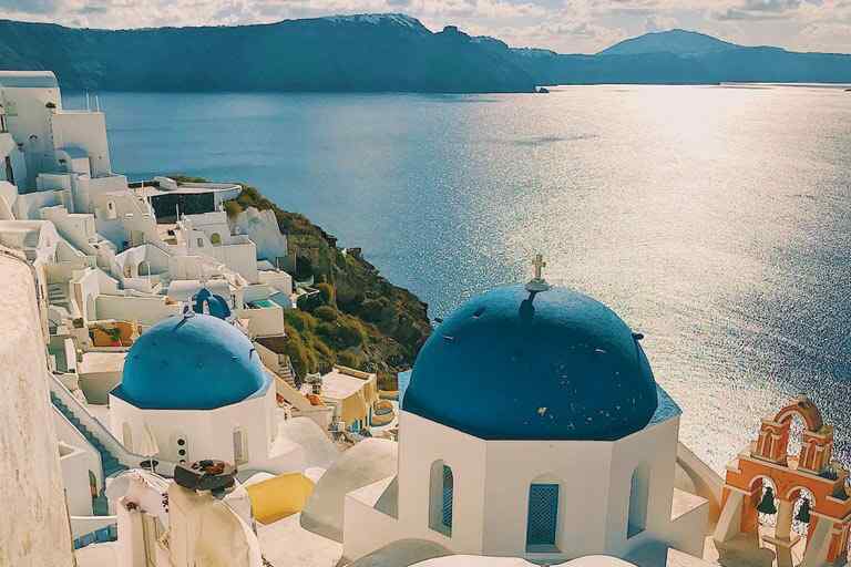 Greece Mountain with blue sky