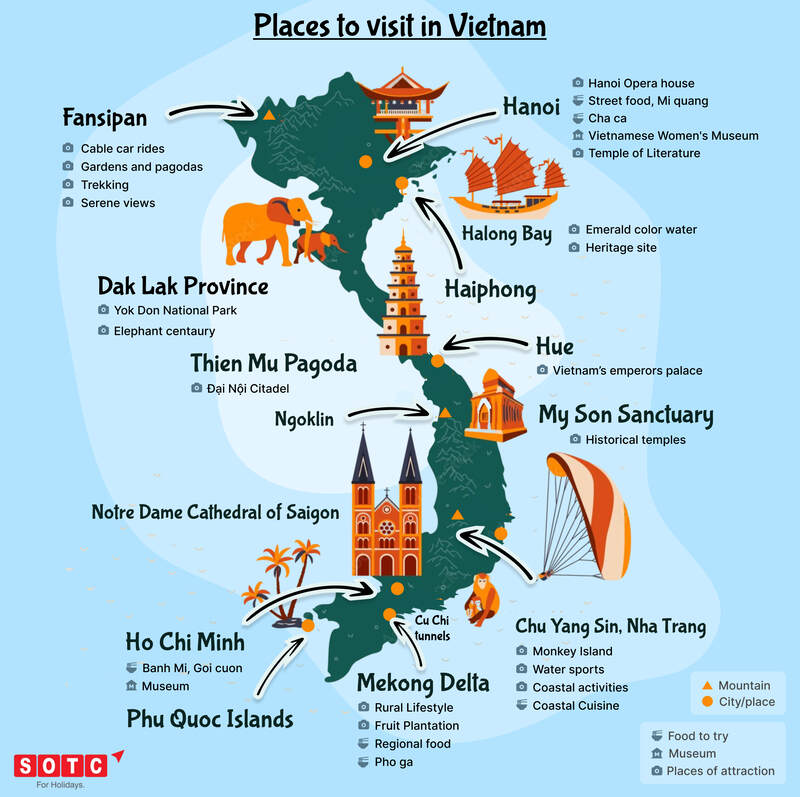 Places to Visit on Vietnam Tours Infographic